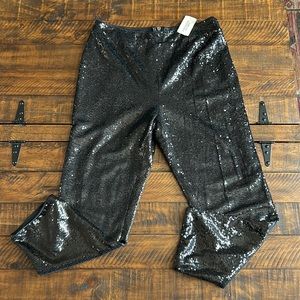 NWT Forever 21 Black Sequin Capris Pants | Large